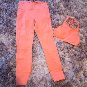 Lululemon Rust Leggings and Sports bra